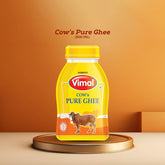 Premium Agmark Cow Pure Ghee By Vimal | Natural & Rich Flavor Healthy Desi Cow Ghee Ideal For Laddus | (500ml) 16.9 Ounce | Plastic Bottle